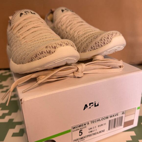 APL Running Shoe TechLoom Wave Neutral Color: Parchment/Pristine/Almond Neutral - Picture 7 of 7